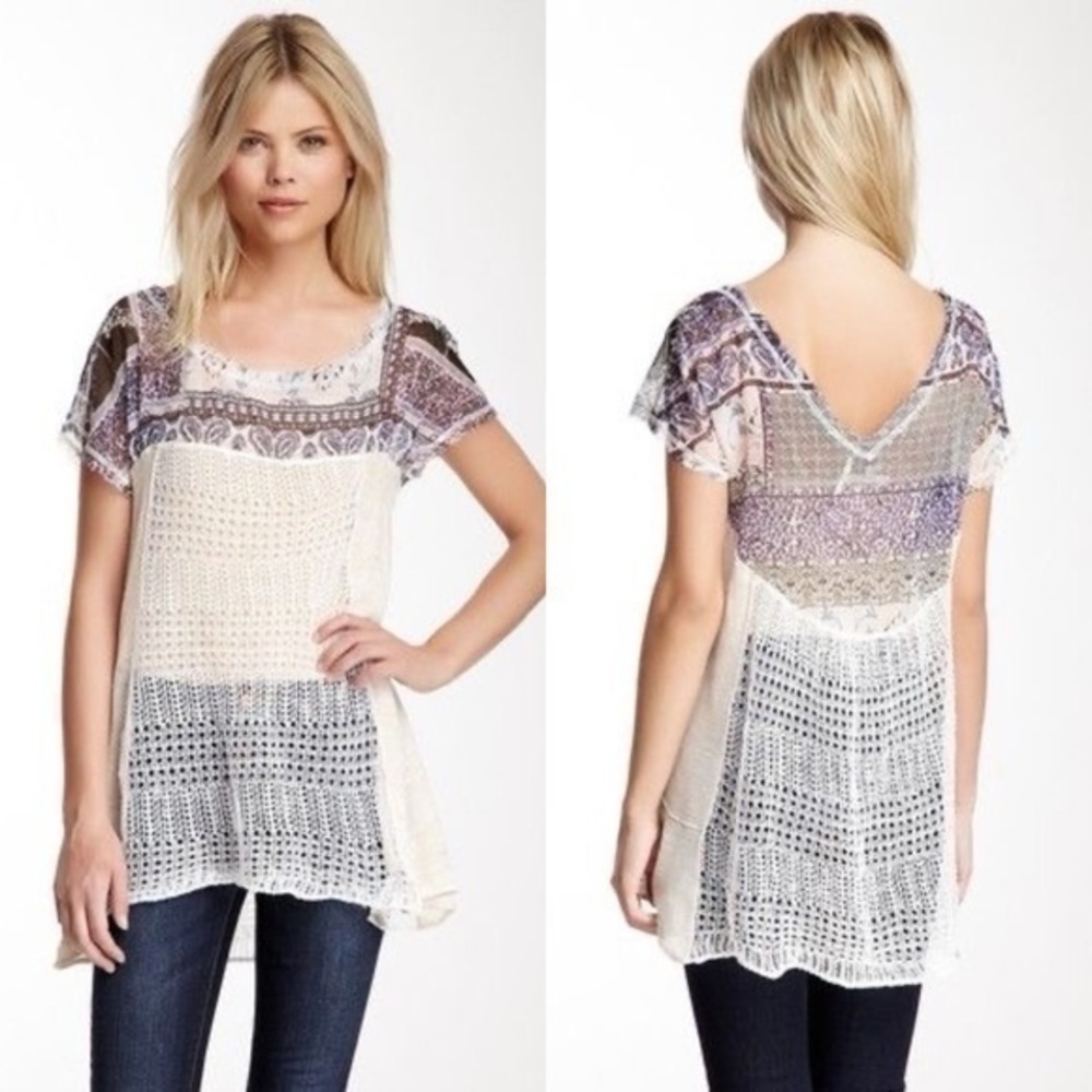 Free People Call me flower tunic boho top